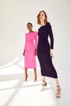 Halley Dress Stretch Crepe Hot Pink -Lady Style Wear HalleyBlackcurrantandpinkmodelWEB 877ef0f1 68e7 4322 9f1b 533cc9a8f87f