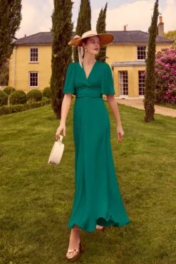 Holland Dress Jade Silk Cady -Lady Style Wear Holland Dress Jade WEB