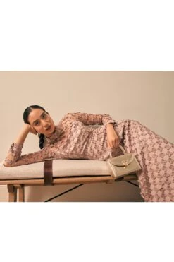 Keres Dress Dusty Rose Appliqué Daisy Lace -Lady Style Wear KeresLandscapeQWEB