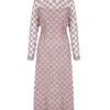Keres Dress Dusty Rose Appliqué Daisy Lace -Lady Style Wear KeresMinkfrontNEWWEB
