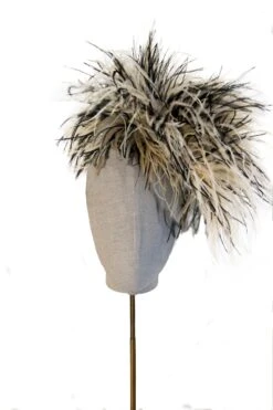 Puff Feather Head Piece Leopard