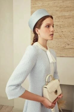 Embellished Pearl Bead Collarette Ivory -Lady Style Wear LucyLightBlueTweedwithPearlCollarete ProductPageWebSize 1