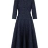 Lucy Midi Dress Metallic Tweed Navy 1 Lucy Midi Dress Metallic Tweed Navy -Lady Style Wear LucyNavyAW23WEB