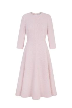 Lucy Midi Dress Metallic Tweed Pink