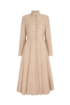 Madrid Coat Dress Metallic Tweed Blush Pink