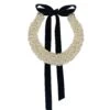 Embellished Pearl Bead Collarette Navy -Lady Style Wear NEWBeadedcolleretteSS23