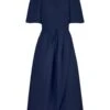 Delphine Dress Navy Cloqué -Lady Style Wear Navy Delphine Front