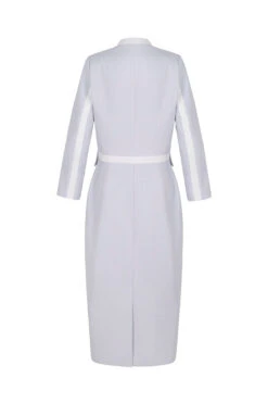 Simple Coat Dress Lupin Blue -Lady Style Wear POWDER BLUE WHITEstripe COAT BACK 61ac5f63 0328 49d4 9d77 741b16ef6aed