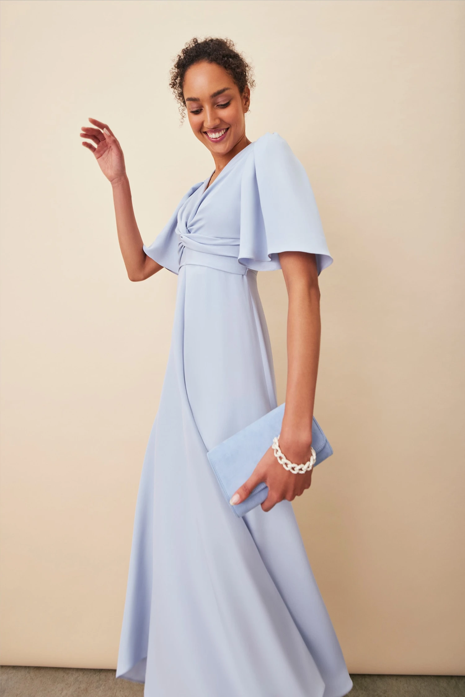 Paige Dress Breeze Blue Silk Crepe 4 Paige Dress Breeze Blue Silk Crepe - Image 2