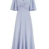 Paige Dress Breeze Blue Silk Crepe -Lady Style Wear PaigeBreezeBluefrontHIGHWEB3