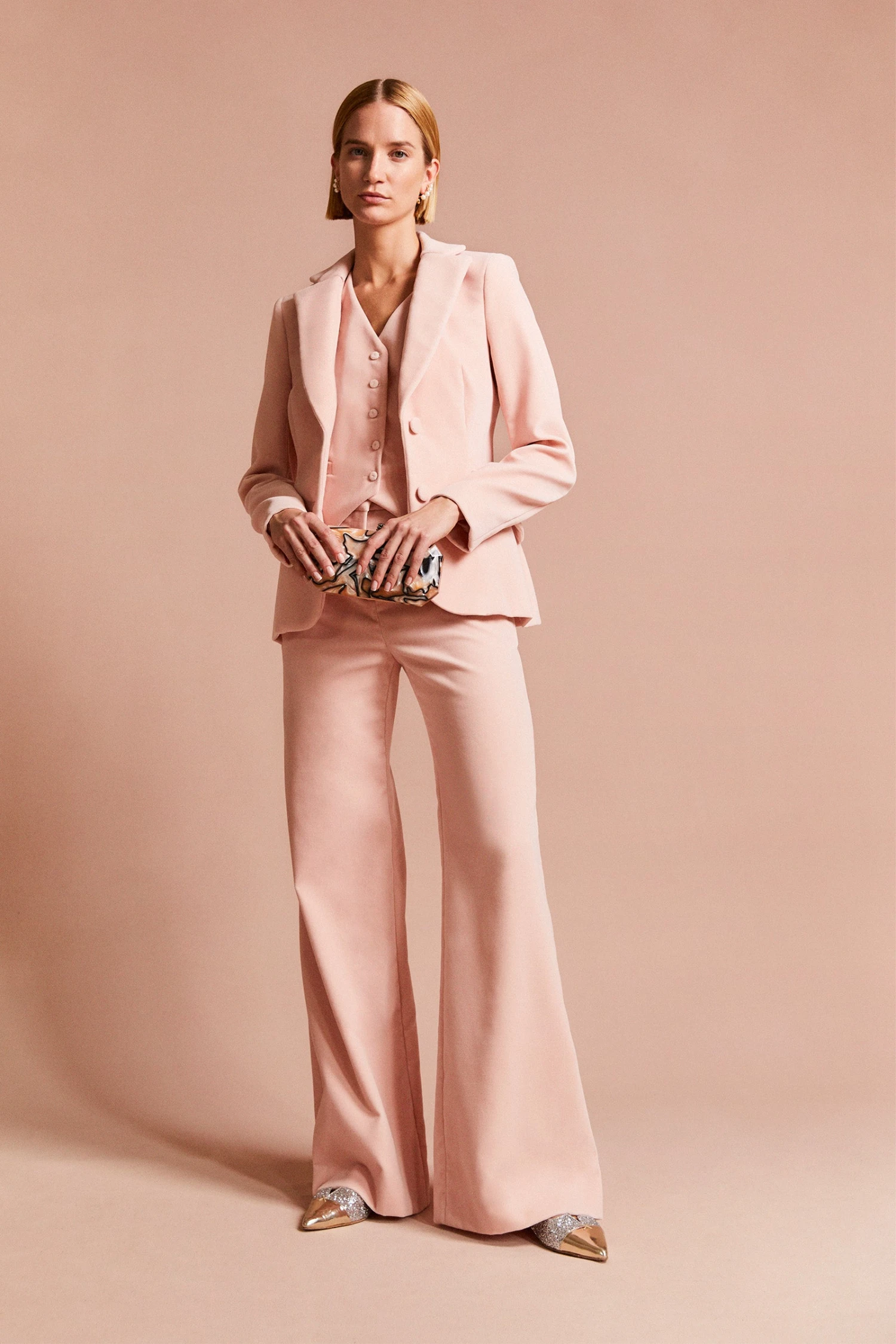 Brooklyn Trousers Blush Pink Velvet 4 Brooklyn Trousers Blush Pink Velvet - Image 2