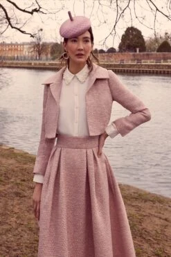 Remy Cropped Jacket Rose Glimmer Weave -Lady Style Wear RemyRoseWeavemodel2WEB