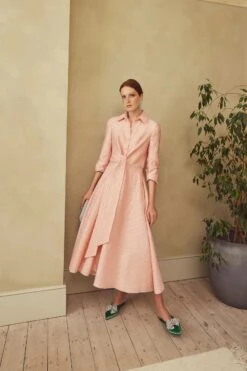 Rimini Dress Blush Geometric Cloqué -Lady Style Wear RiminiCoral ProductPageWebSize