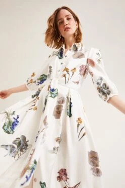 Trixie Floor Length Silk Shirt Dress X Marieluise Bantel -Lady Style Wear Trixiemodel2WEB