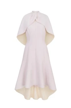 Viola Cape Dress Soft Pink And Lemon