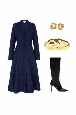 Louisa Coat Dress Metallic Tweed Navy -Lady Style Wear WebSizeTemp aaea1379 cd7e 4137 8c12 4ea6204c1e3b