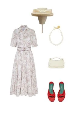 Flora Cherry Blossom Cotton Shirt Dress X MarieLuise Bantel -Lady Style Wear Web Size Temp 1600 x 2400 px