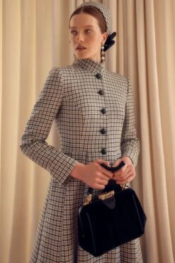 Winchester Coat Dress Check -Lady Style Wear WinchesterblackbuttonsModel6WEB