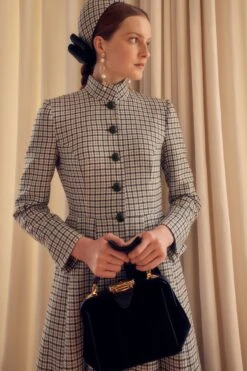 Winchester Coat Dress Check -Lady Style Wear WinchesterblackbuttonsModel7WEB
