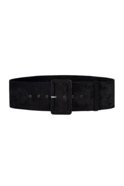 Black Suede Wide Waist Belt