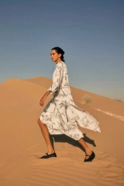 Pandora Bahamas Long Cotton Kaftan Dress & Tote Bag X Susannah Garrod -Lady Style Wear temp eLWS9Sk